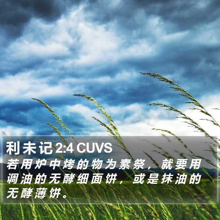 利 未 记 2:4 CUVS Bible Study