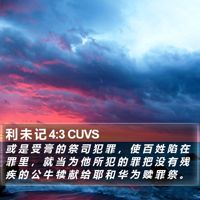 利 未 记 4:3 CUVS Bible Study