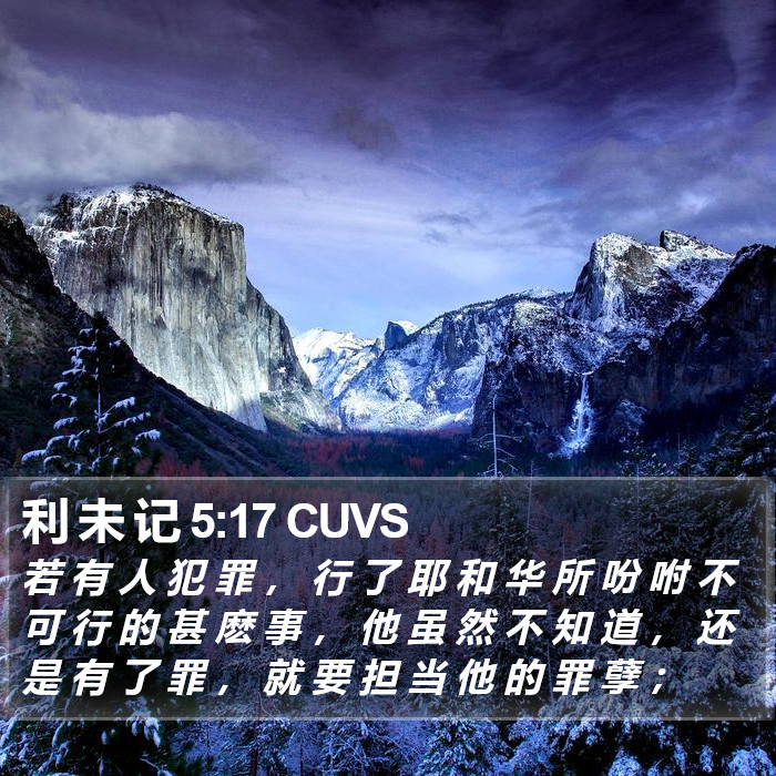 利 未 记 5:17 CUVS Bible Study