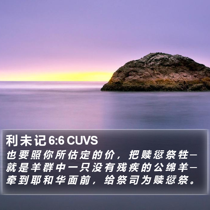 利 未 记 6:6 CUVS Bible Study