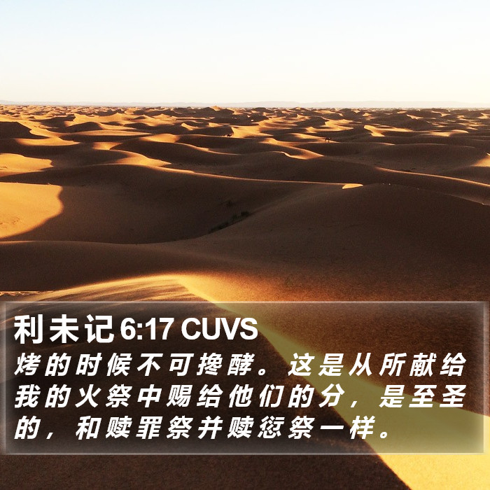 利 未 记 6:17 CUVS Bible Study