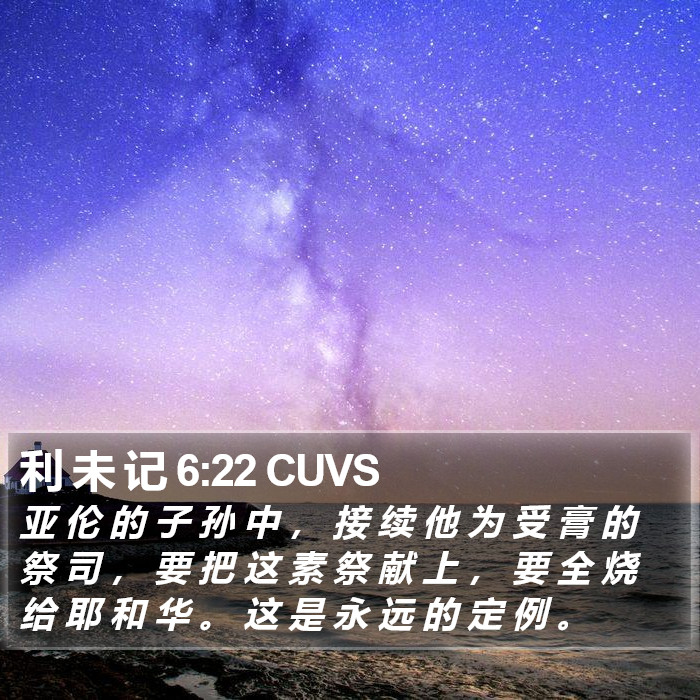 利 未 记 6:22 CUVS Bible Study