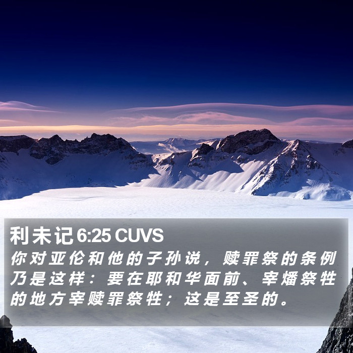 利 未 记 6:25 CUVS Bible Study