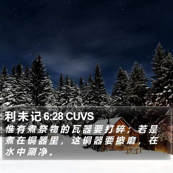 利 未 记 6:28 CUVS Bible Study