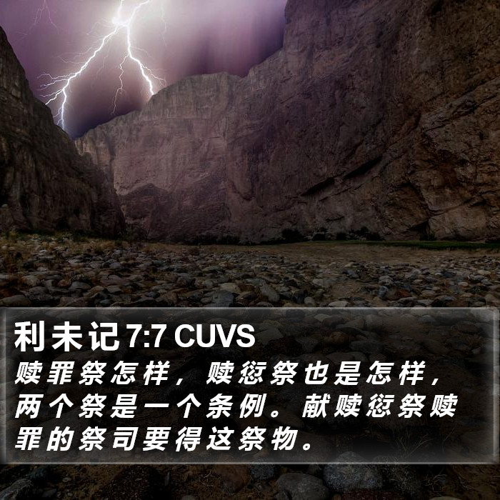 利 未 记 7:7 CUVS Bible Study