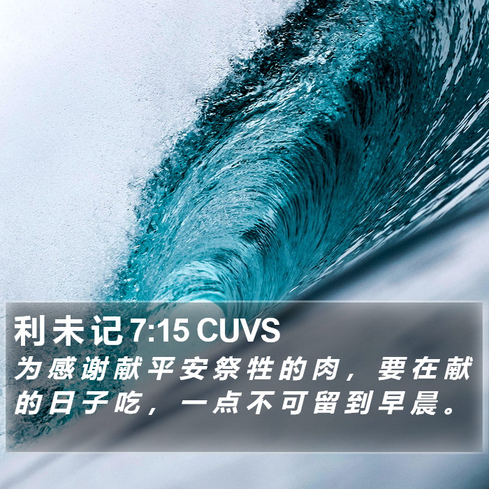 利 未 记 7:15 CUVS Bible Study