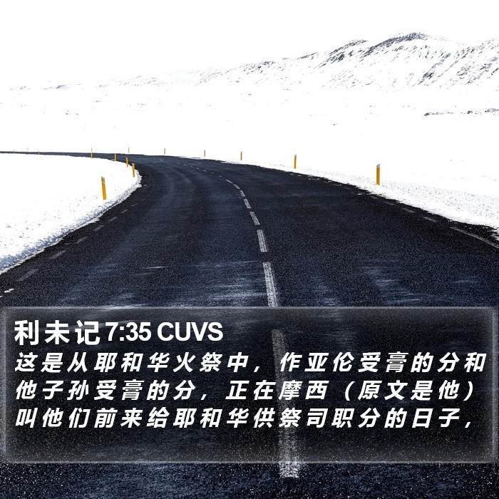 利 未 记 7:35 CUVS Bible Study