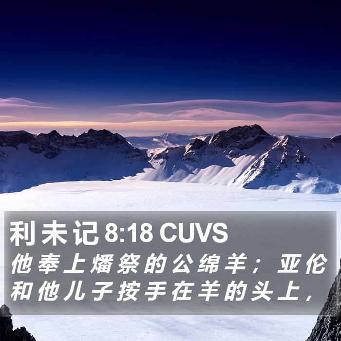 利 未 记 8:18 CUVS Bible Study