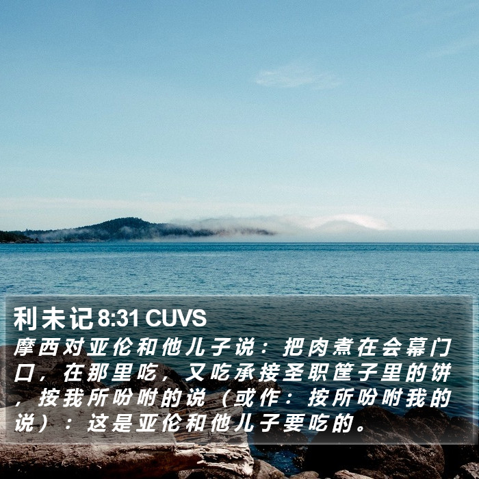 利 未 记 8:31 CUVS Bible Study