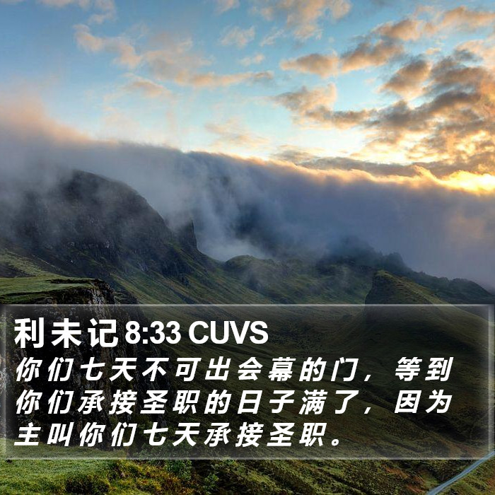 利 未 记 8:33 CUVS Bible Study