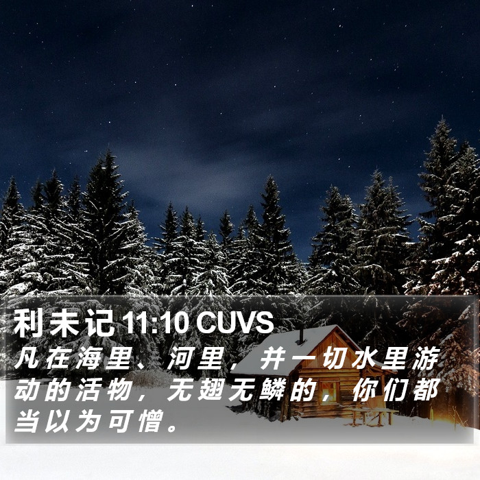 利 未 记 11:10 CUVS Bible Study