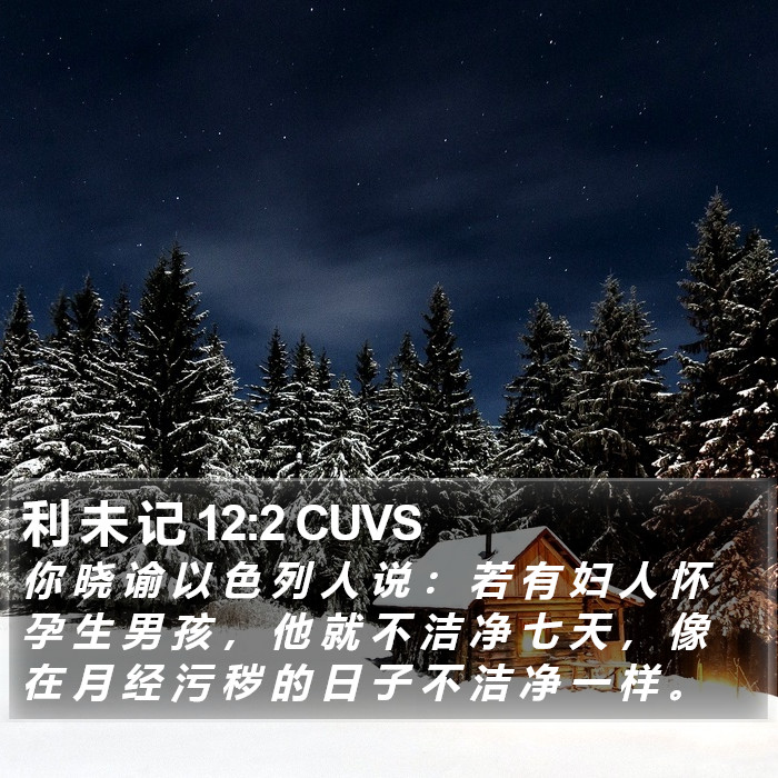 利 未 记 12:2 CUVS Bible Study