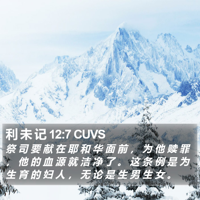 利 未 记 12:7 CUVS Bible Study