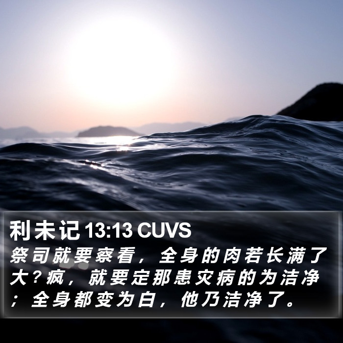 利 未 记 13:13 CUVS Bible Study