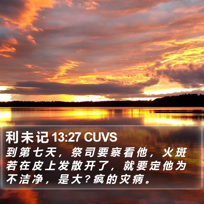 利 未 记 13:27 CUVS Bible Study