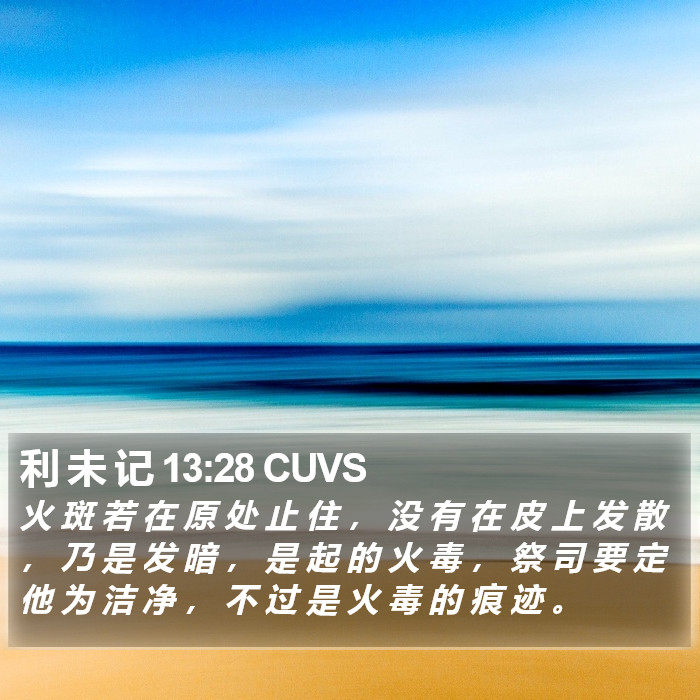 利 未 记 13:28 CUVS Bible Study