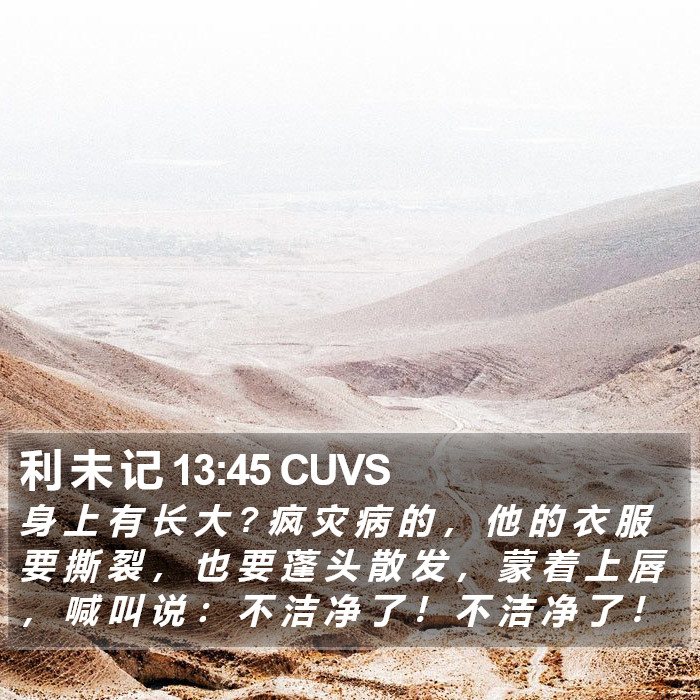 利 未 记 13:45 CUVS Bible Study