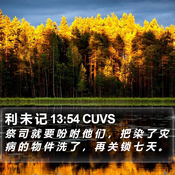 利 未 记 13:54 CUVS Bible Study