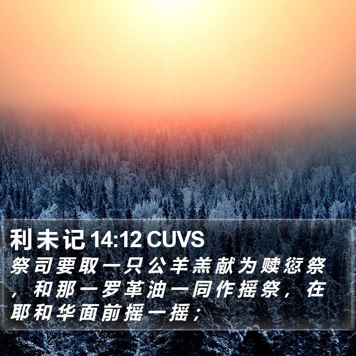 利 未 记 14:12 CUVS Bible Study