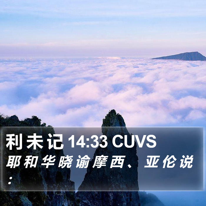 利 未 记 14:33 CUVS Bible Study