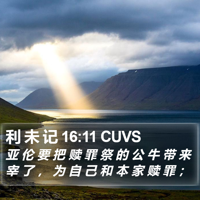 利 未 记 16:11 CUVS Bible Study