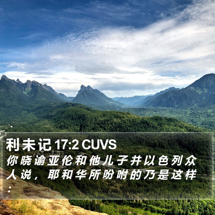 利 未 记 17:2 CUVS Bible Study