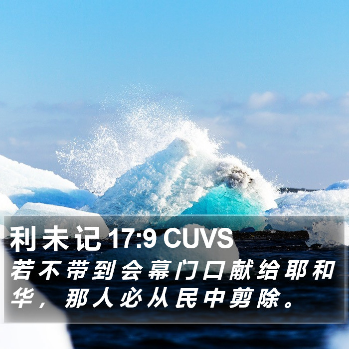 利 未 记 17:9 CUVS Bible Study