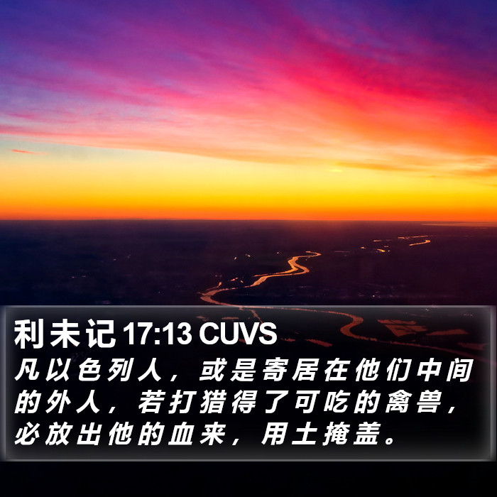 利 未 记 17:13 CUVS Bible Study