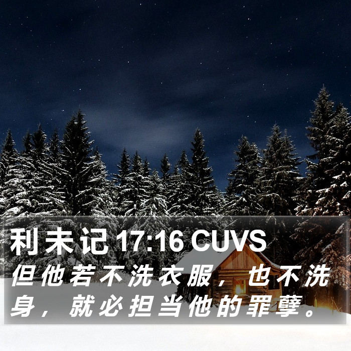 利 未 记 17:16 CUVS Bible Study