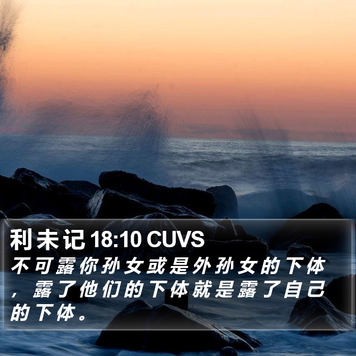 利 未 记 18:10 CUVS Bible Study