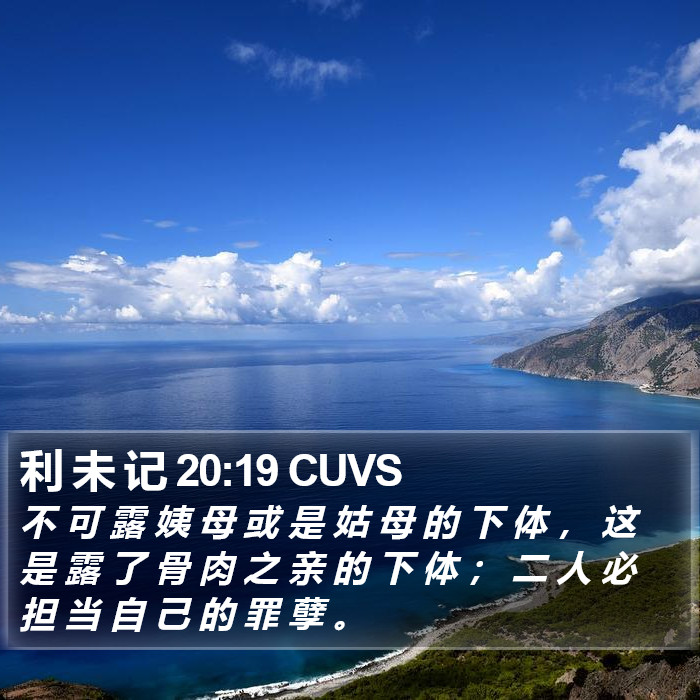 利 未 记 20:19 CUVS Bible Study