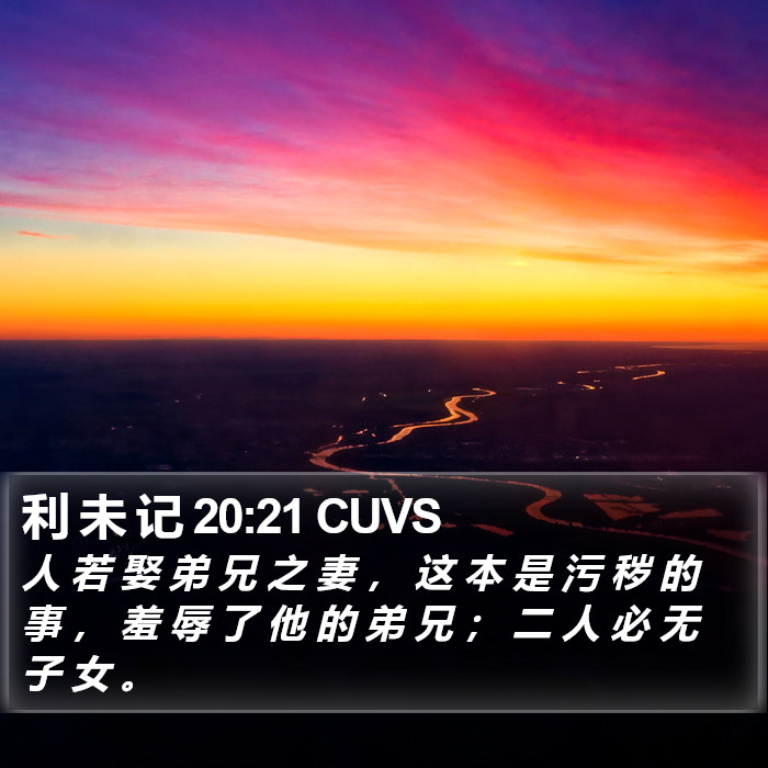 利 未 记 20:21 CUVS Bible Study