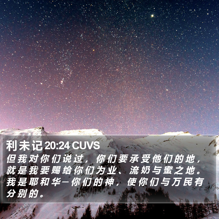 利 未 记 20:24 CUVS Bible Study