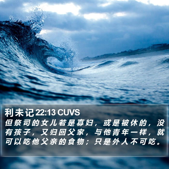 利 未 记 22:13 CUVS Bible Study