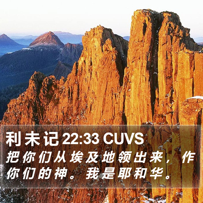 利 未 记 22:33 CUVS Bible Study