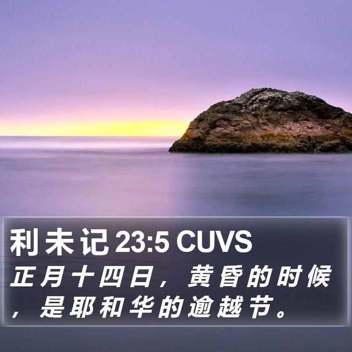 利 未 记 23:5 CUVS Bible Study
