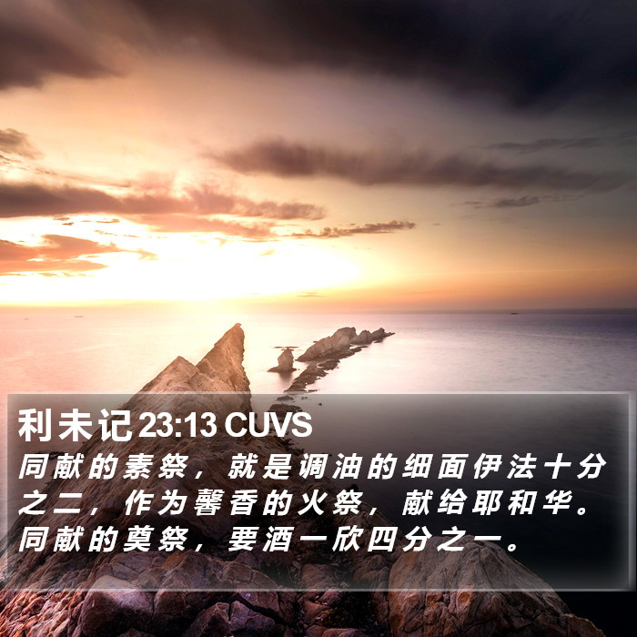 利 未 记 23:13 CUVS Bible Study