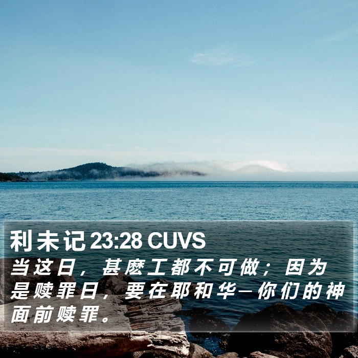 利 未 记 23:28 CUVS Bible Study