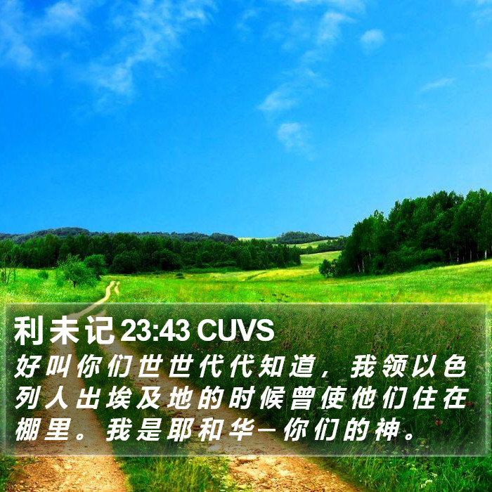 利 未 记 23:43 CUVS Bible Study