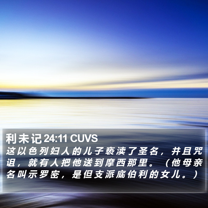 利 未 记 24:11 CUVS Bible Study