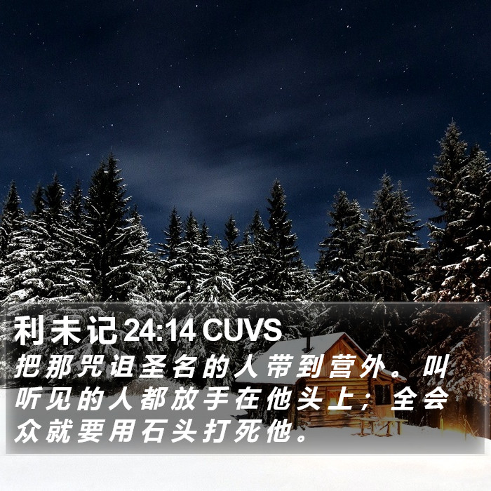 利 未 记 24:14 CUVS Bible Study