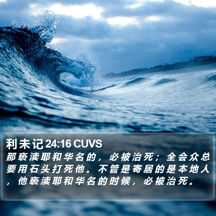 利 未 记 24:16 CUVS Bible Study