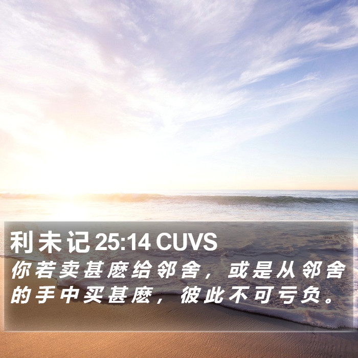 利 未 记 25:14 CUVS Bible Study