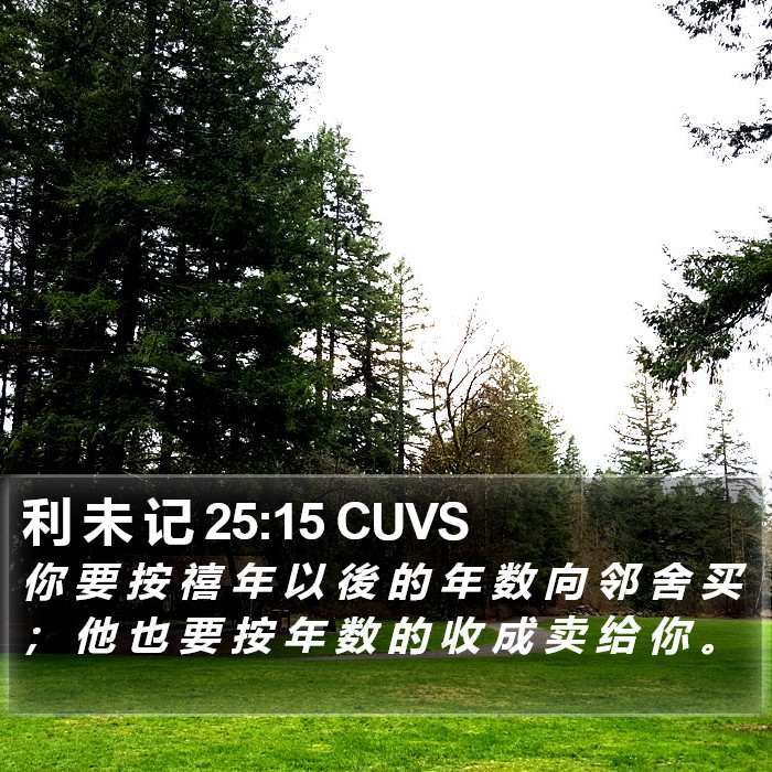 利 未 记 25:15 CUVS Bible Study