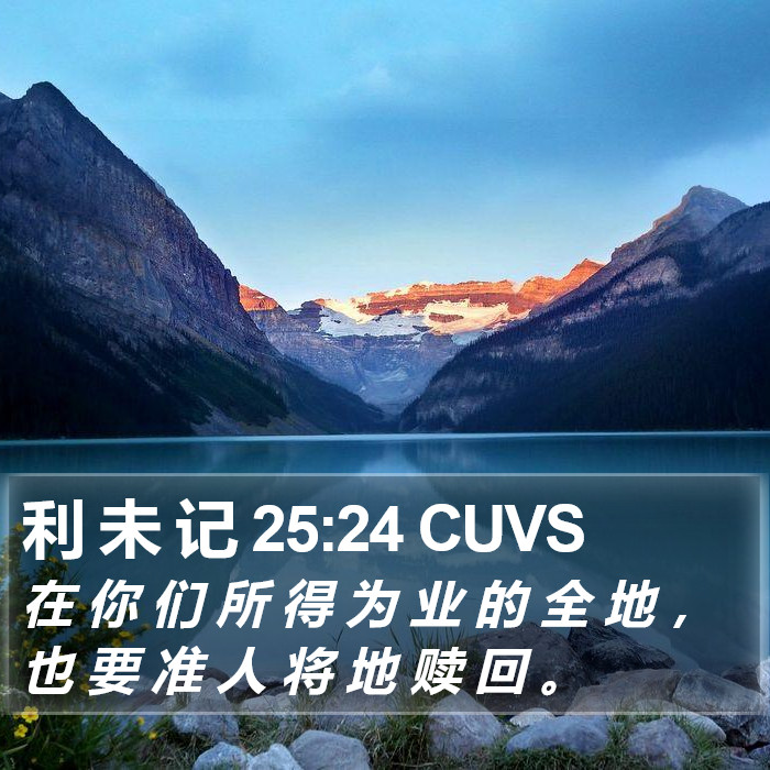 利 未 记 25:24 CUVS Bible Study