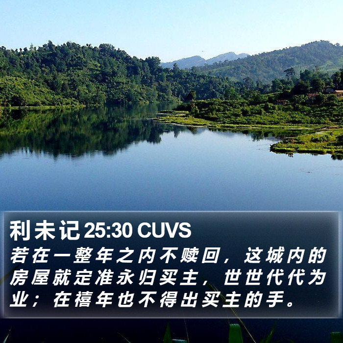 利 未 记 25:30 CUVS Bible Study