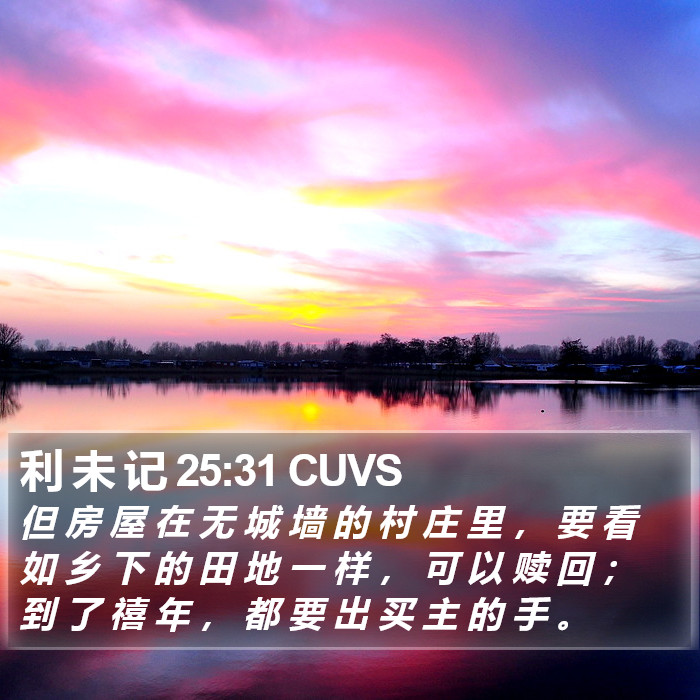 利 未 记 25:31 CUVS Bible Study