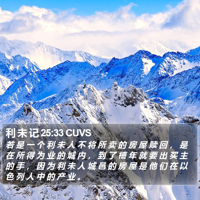 利 未 记 25:33 CUVS Bible Study