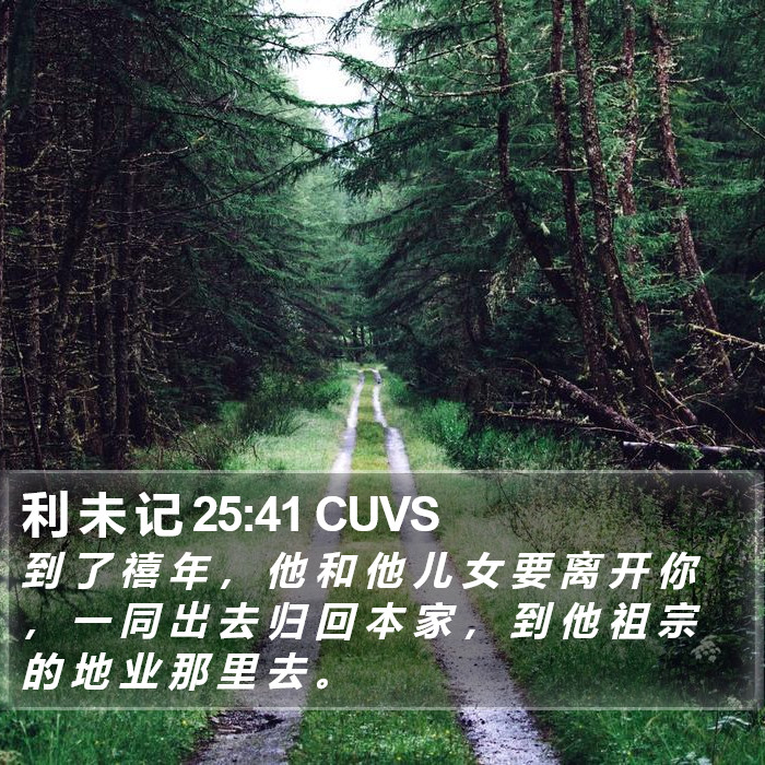 利 未 记 25:41 CUVS Bible Study