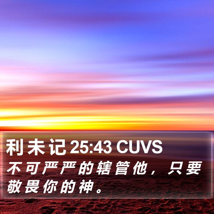利 未 记 25:43 CUVS Bible Study